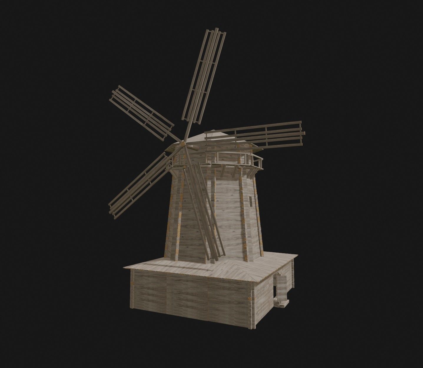 Set of wooden buildings 3D model_8
