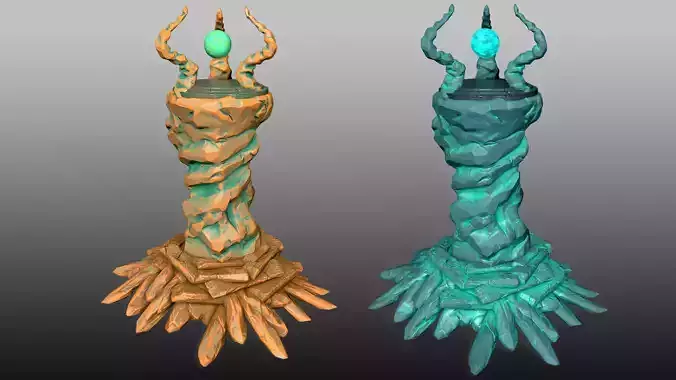 Stylized Low-Poly Fantasy Tower Low-poly 3D model