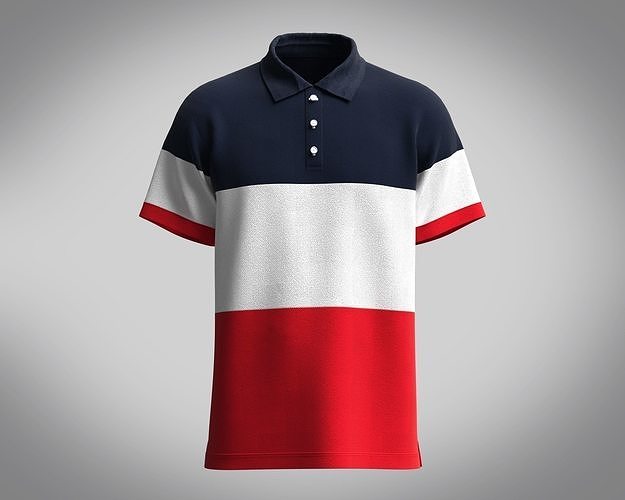Polo Shirt-Contrast Color 3D model
