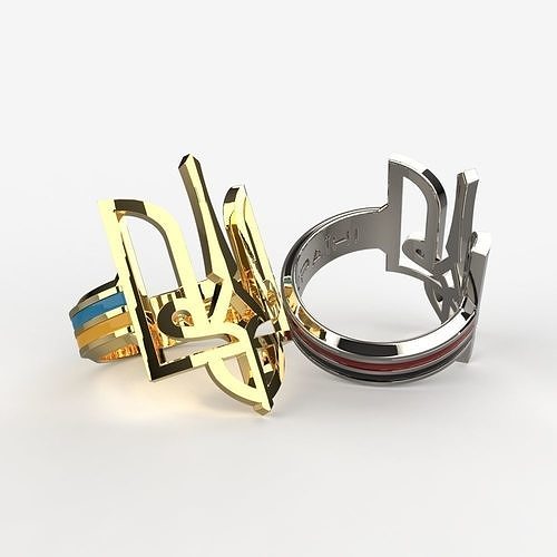 Ring Ukraine Tridents 20size scaleble 3D print model