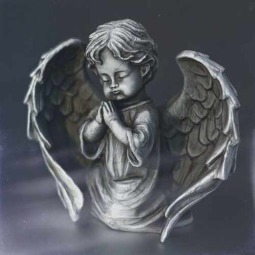 Angel Praying with Spread Wings Low-poly 3D model
