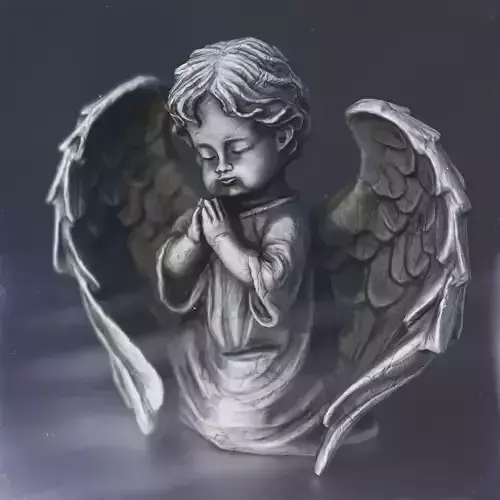 Angel Praying with Spread Wings