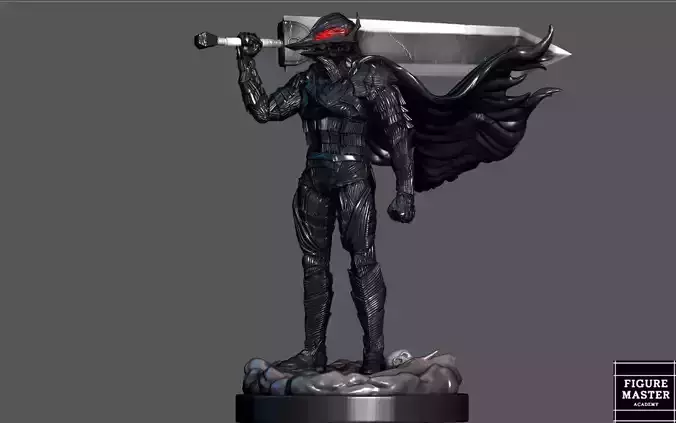 BERSERK GUTS FANTASY ANIME SWORD CHARACTER 3D PRINT MODEL