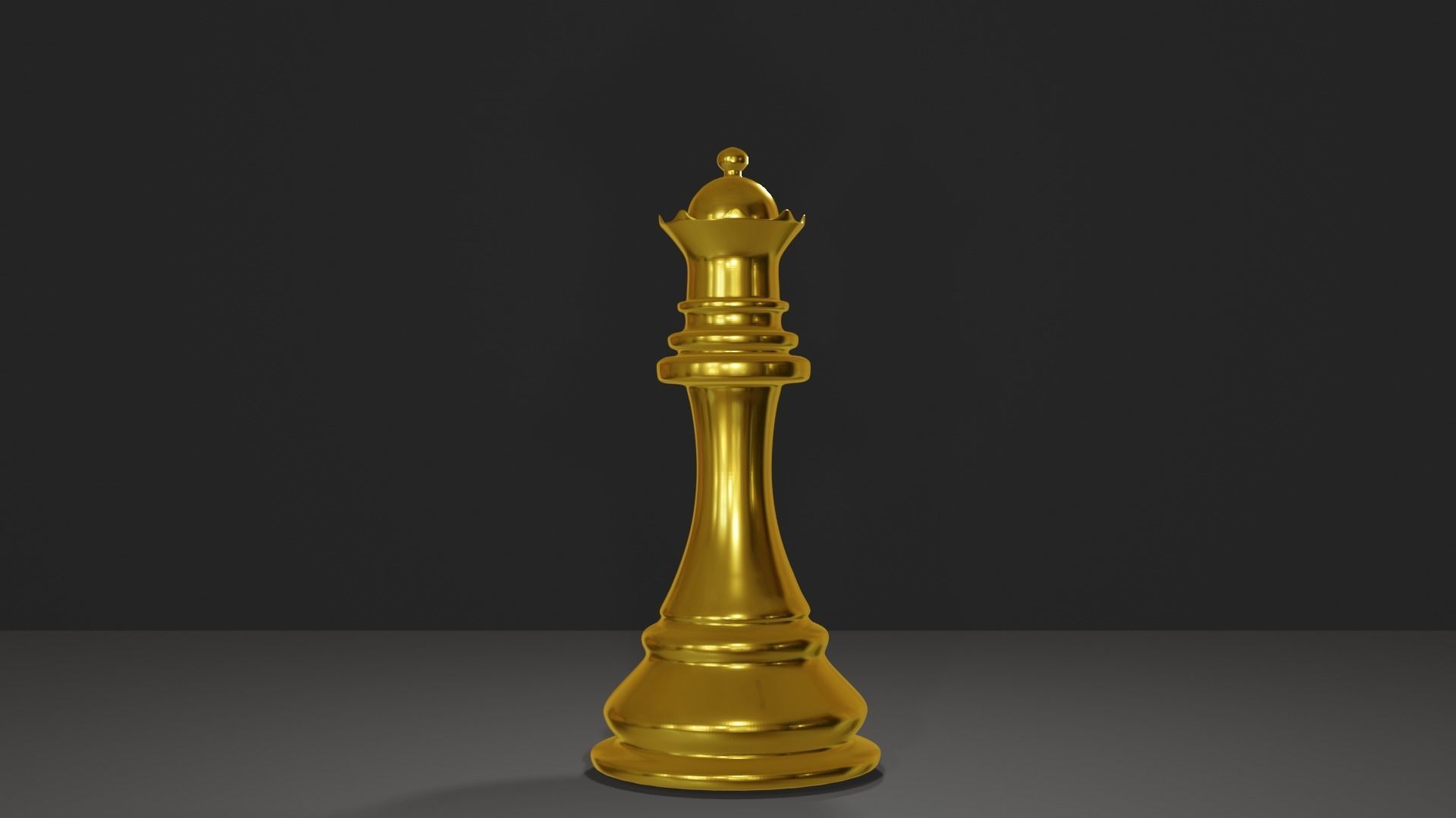 chess golden piece Low-poly 3D model_13