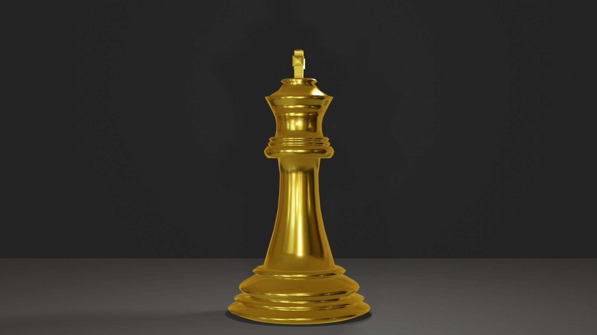 chess golden piece Low-poly 3D model_14