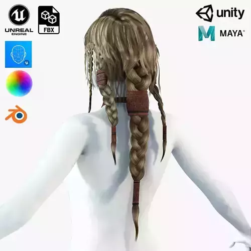 Realistic Hair Braid Realtime Free Free low-poly 3D model