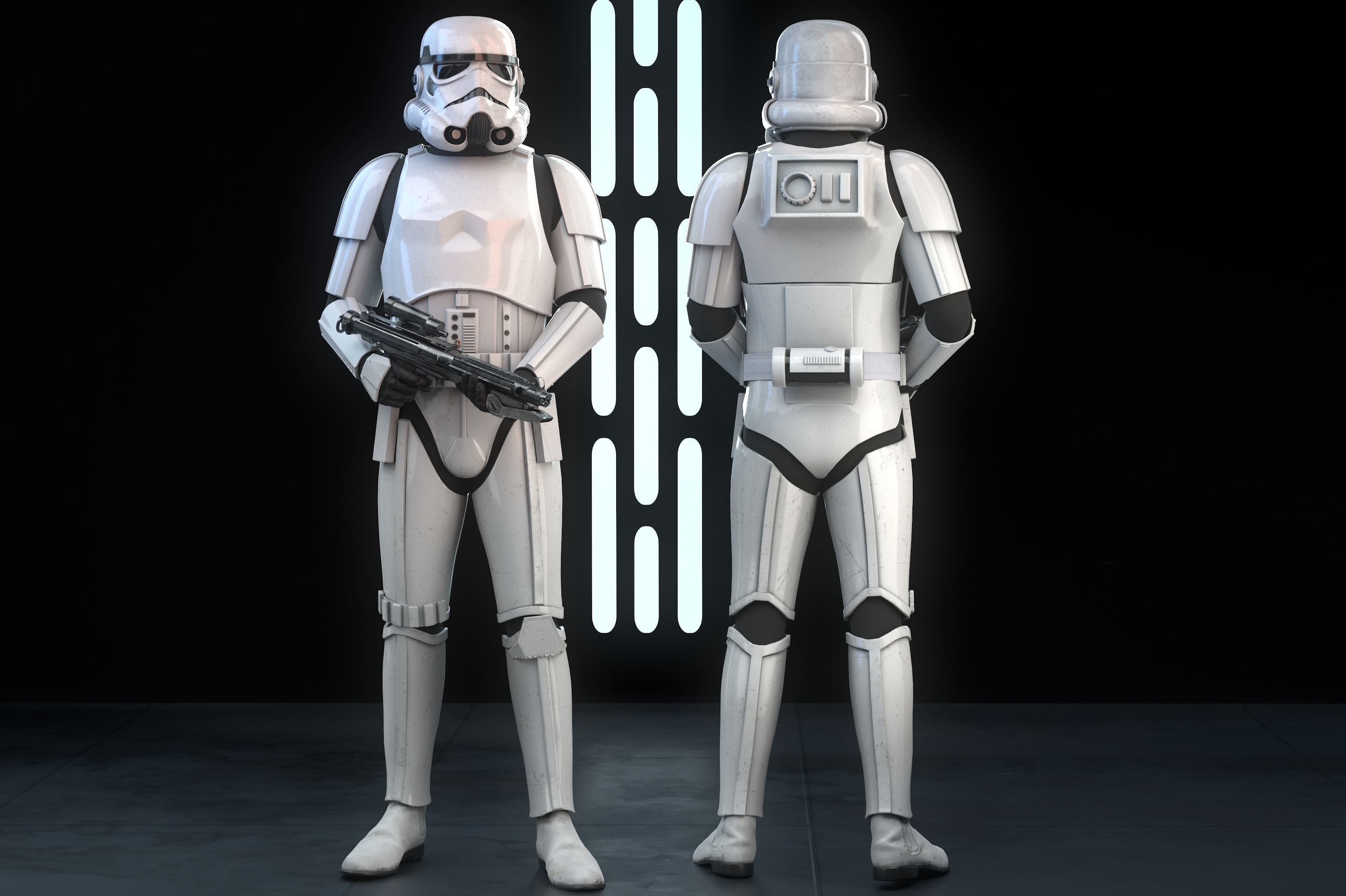 Stormtrooper Realistic 3D Model Low Poly from star wars force... Low-poly 3D model_7