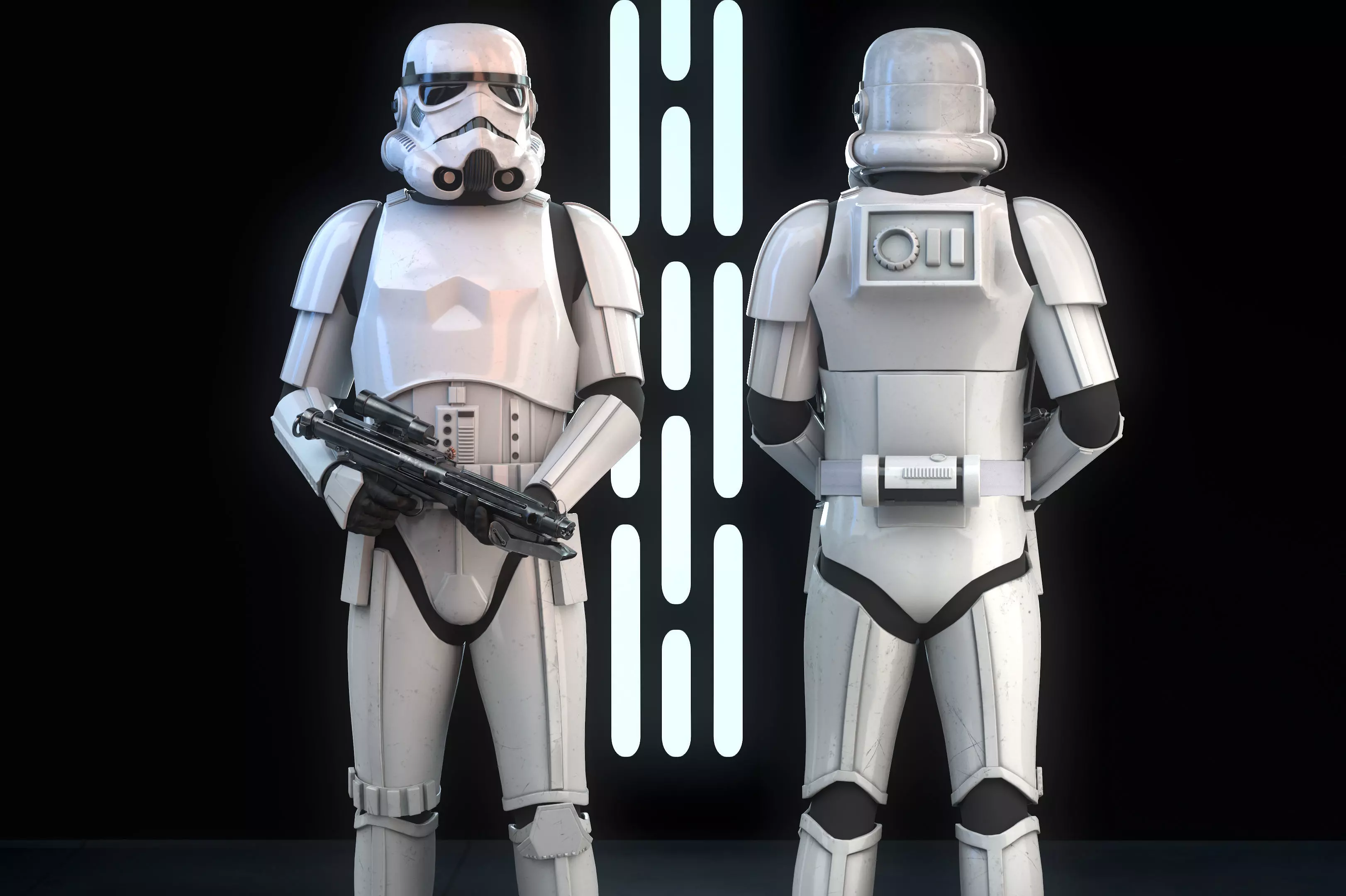 Stormtrooper Realistic 3D Model Low Poly from star wars force... Low-poly 3D model_0