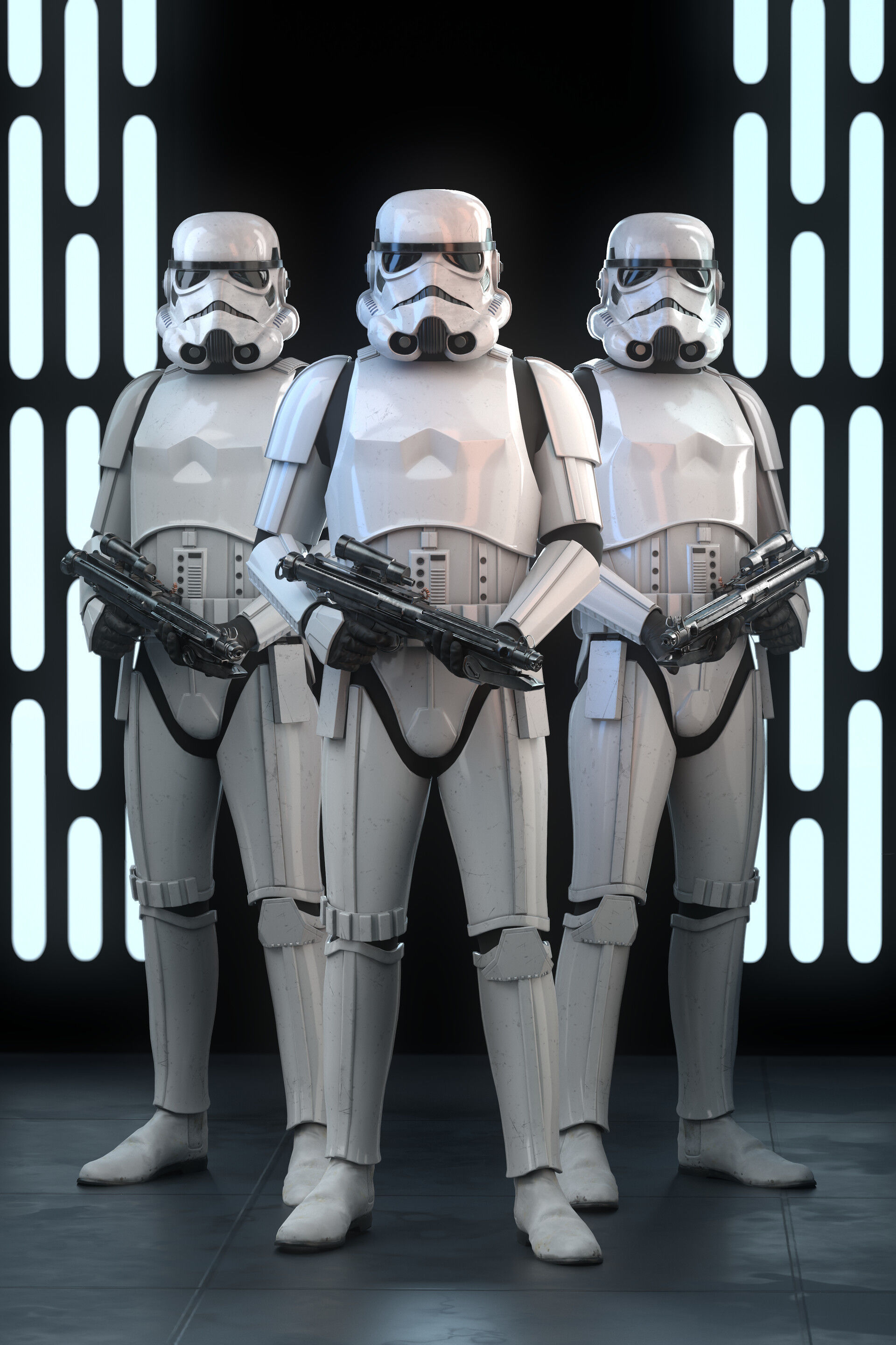 Stormtrooper Realistic 3D Model Low Poly from star wars force... Low-poly 3D model_4