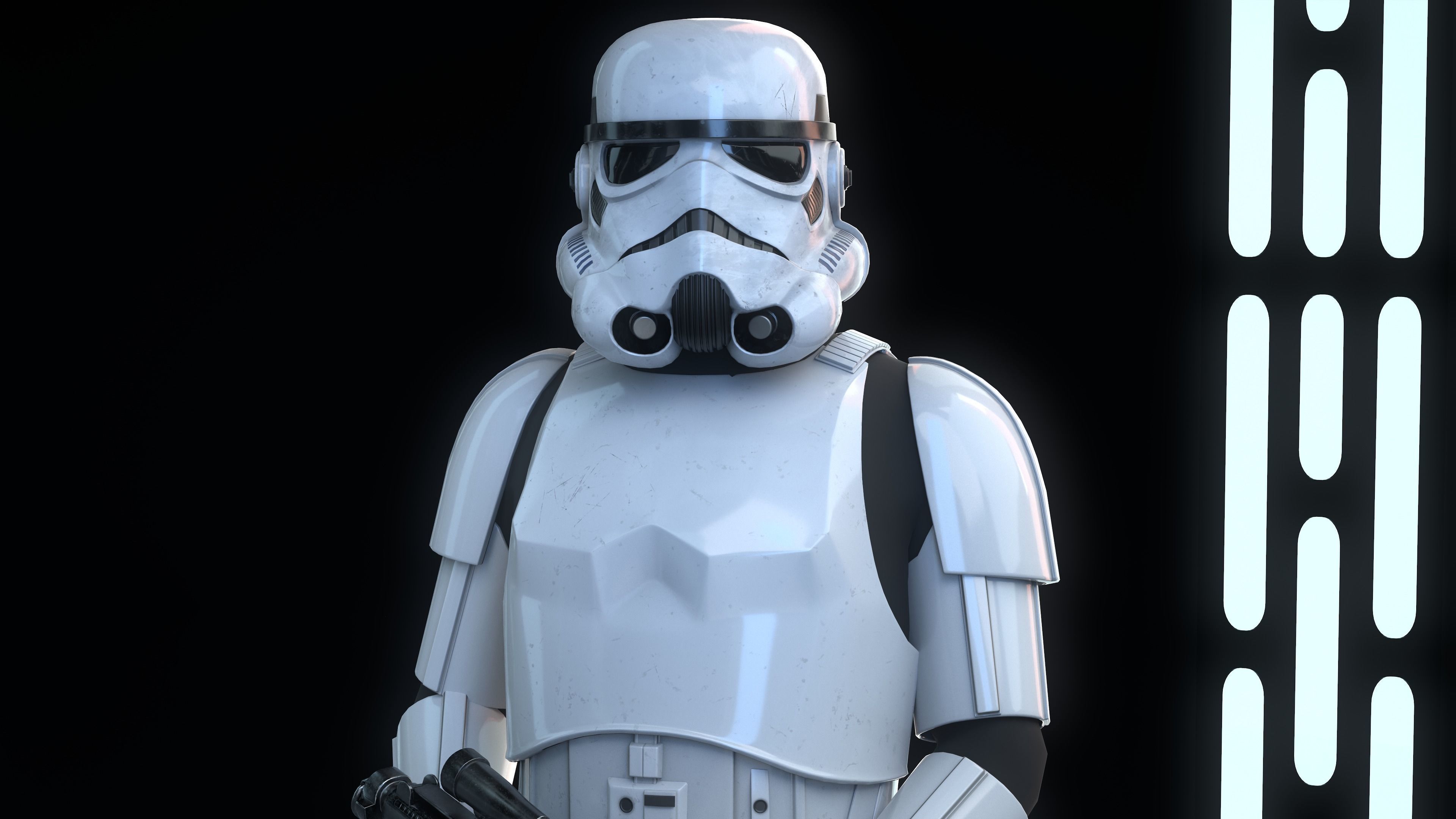 Stormtrooper Realistic 3D Model Low Poly from star wars force... Low-poly 3D model_5