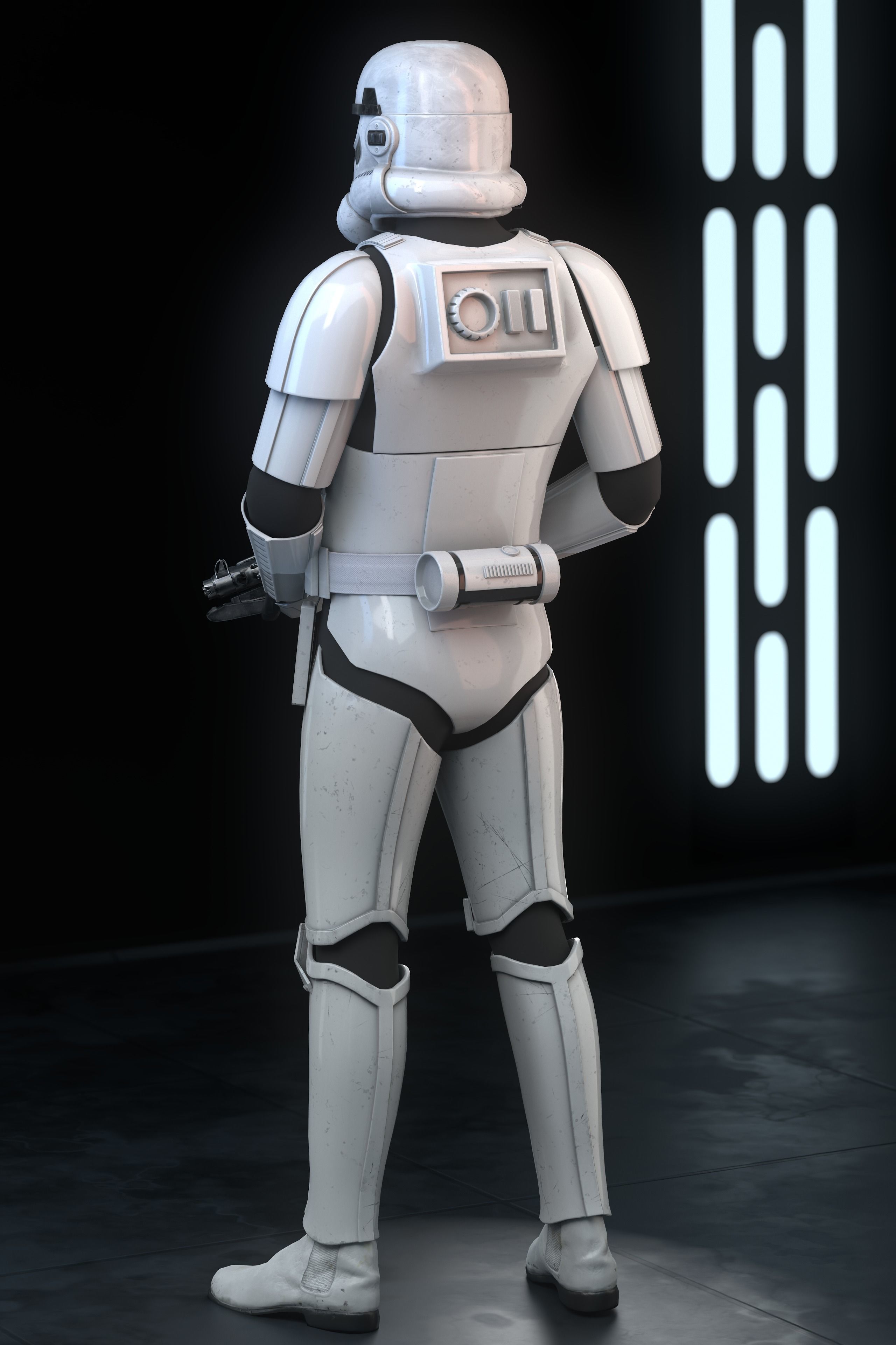 Stormtrooper Realistic 3D Model Low Poly from star wars force... Low-poly 3D model_2
