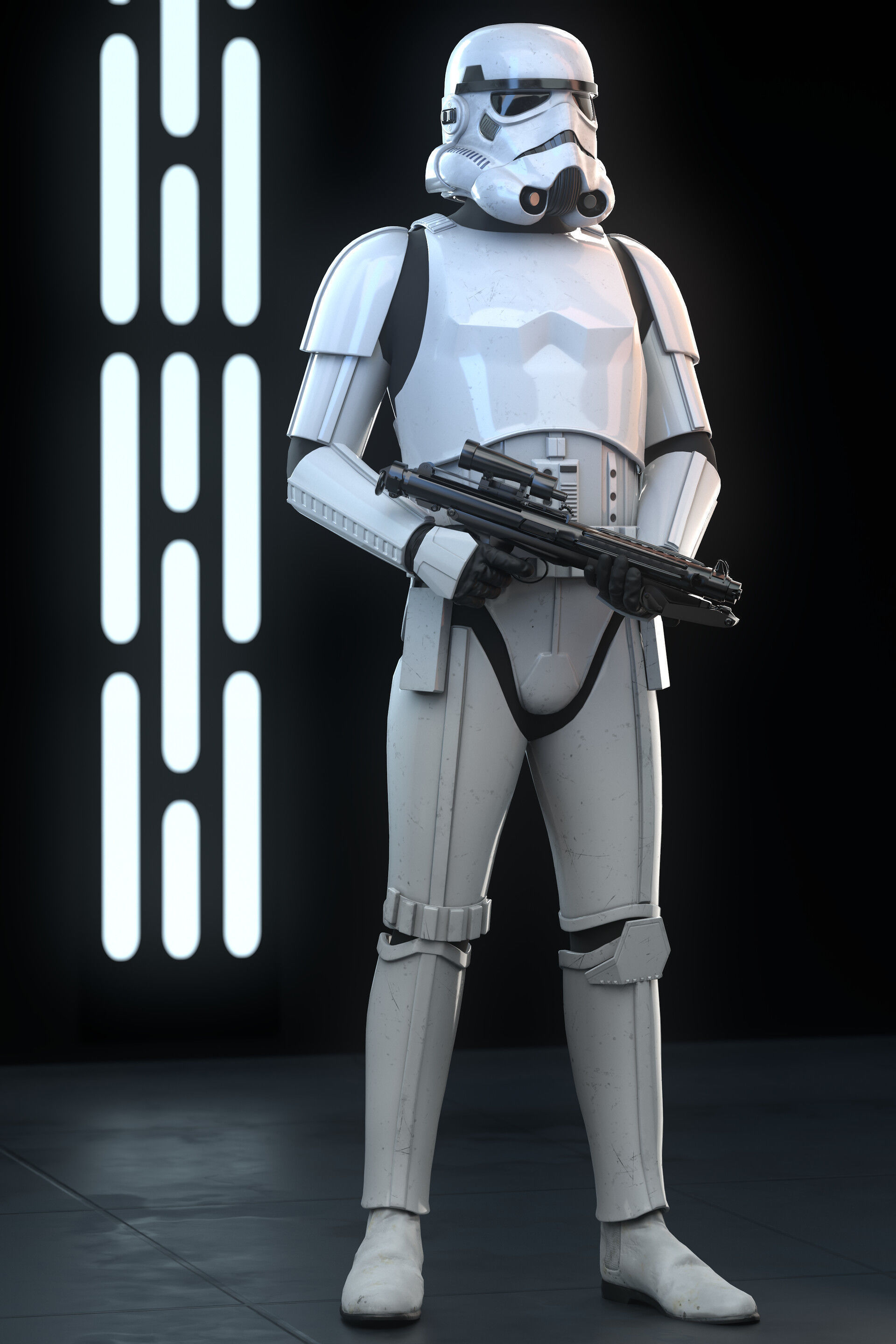 Stormtrooper Realistic 3D Model Low Poly from star wars force... Low-poly 3D model_1