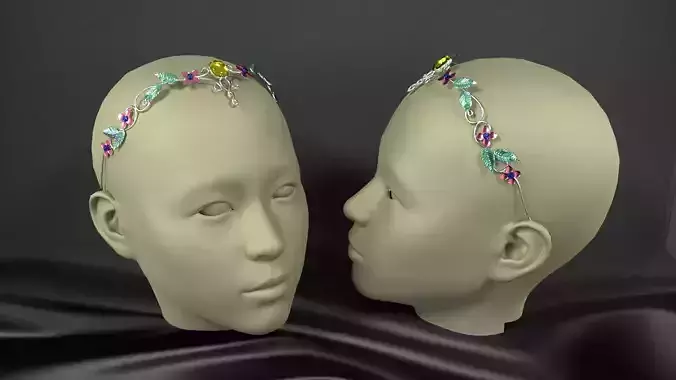 diadem mannequin head with flower crown