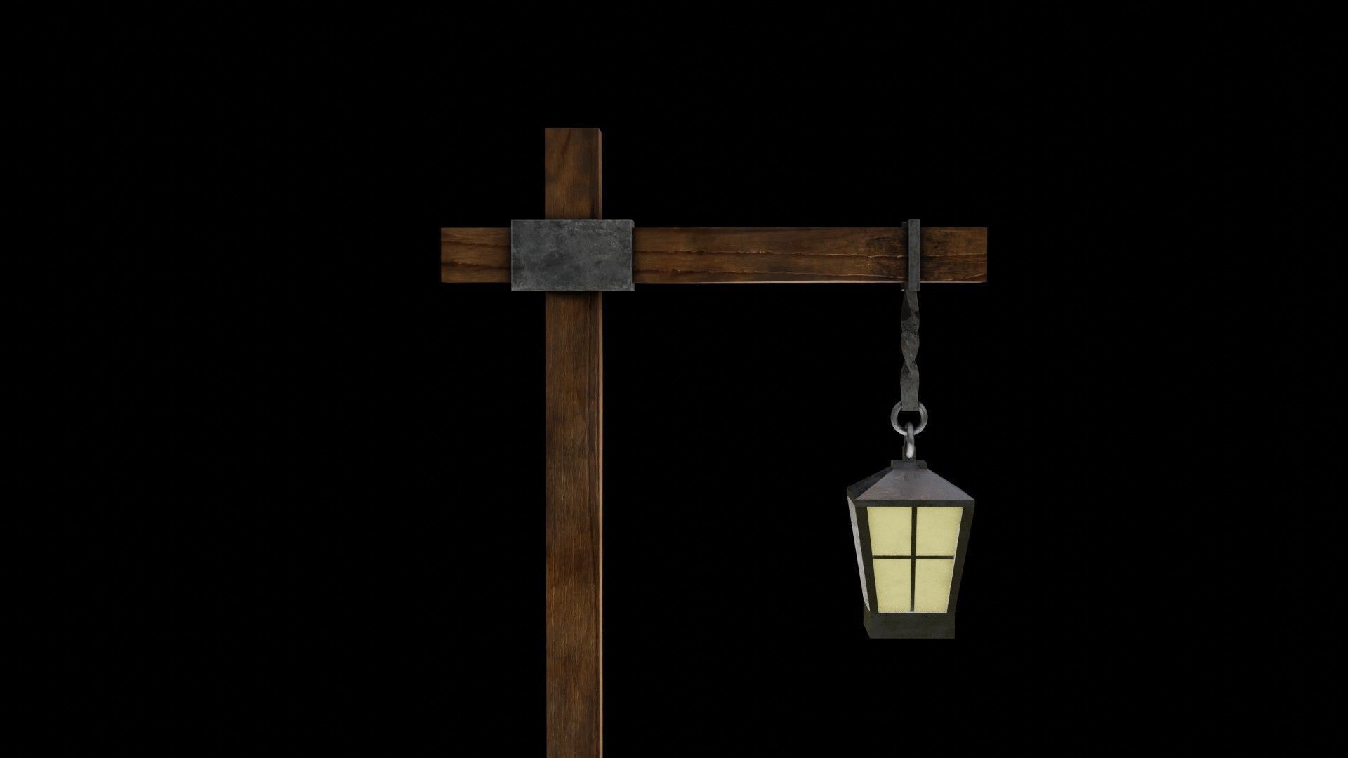 low-poly lamp with 2k PBR materials Free low-poly 3D model_1
