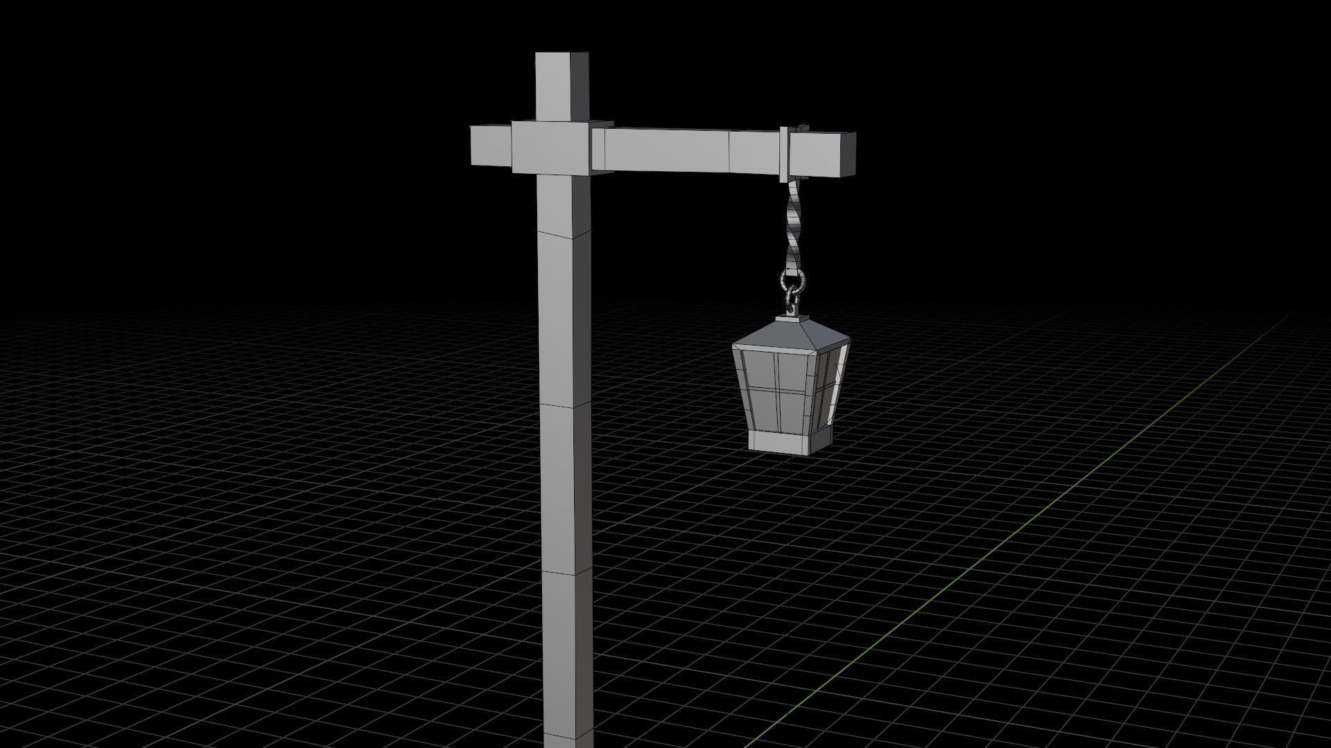 low-poly lamp with 2k PBR materials Free low-poly 3D model_4