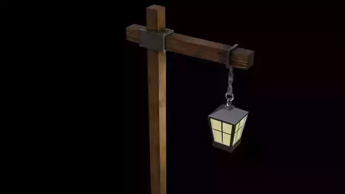 low-poly lamp with 2k PBR materials Free low-poly 3D model