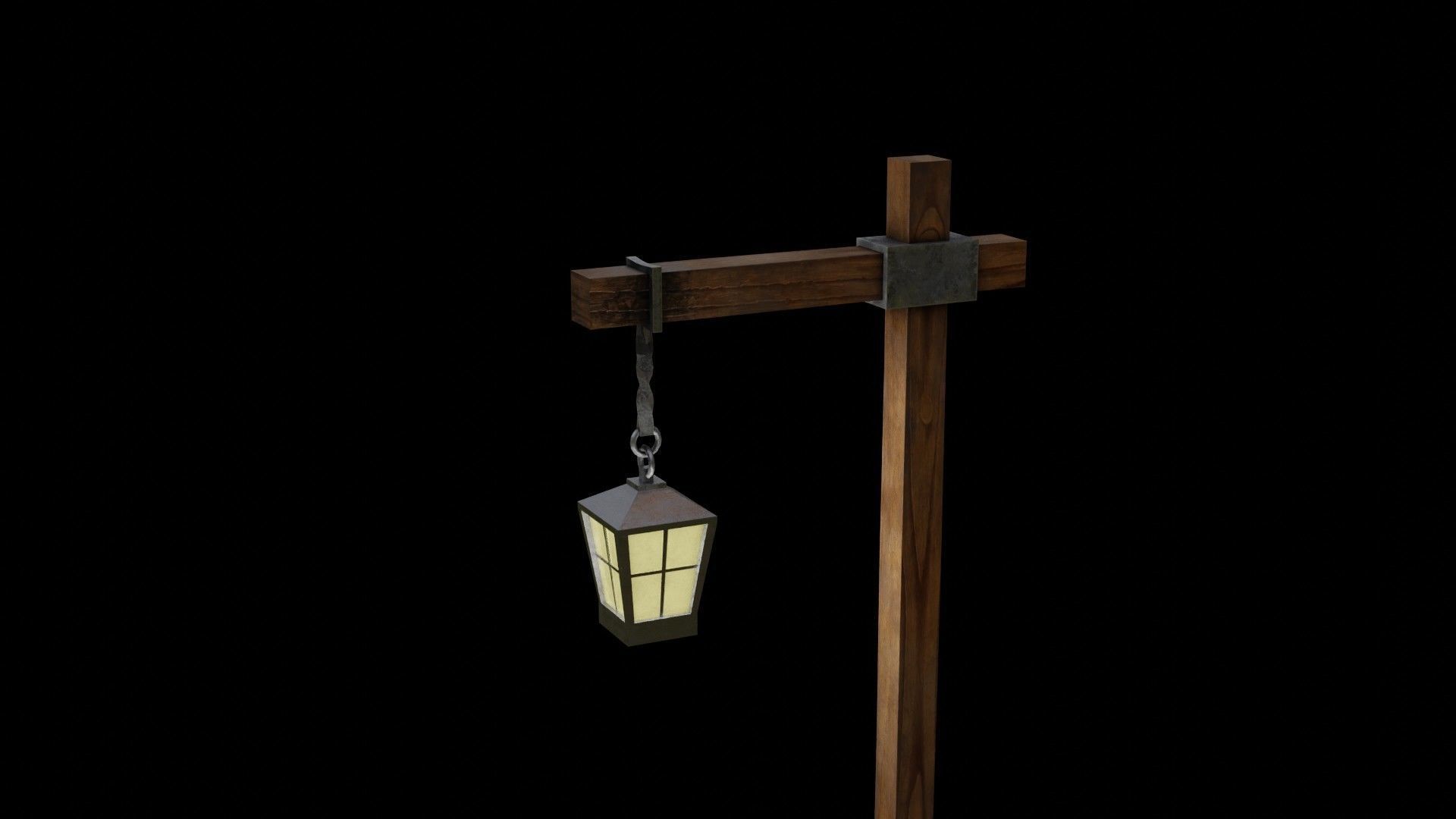 low-poly lamp with 2k PBR materials Free low-poly 3D model_3