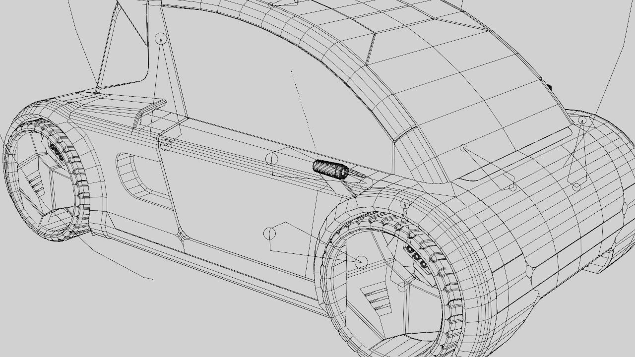 Futuristic city car rigged 3D model_43