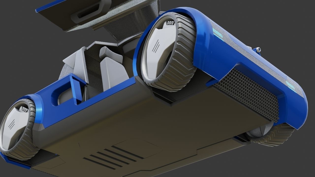 Futuristic city car rigged 3D model_35