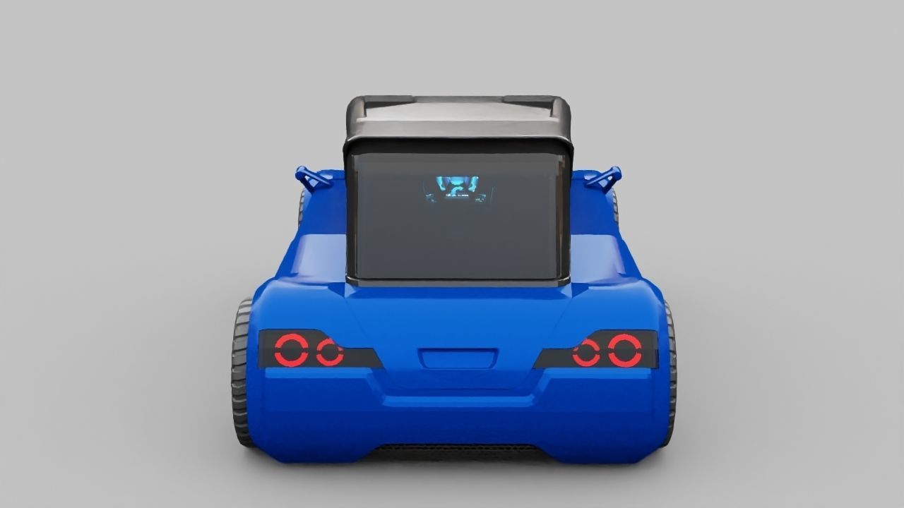 Futuristic city car rigged 3D model_9