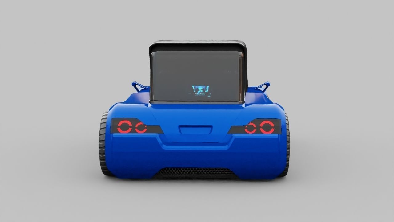 Futuristic city car rigged 3D model_27