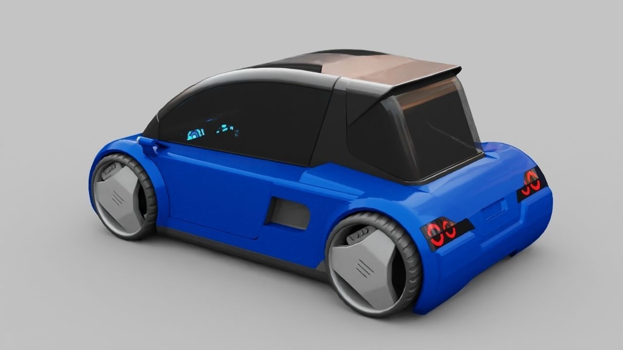 Futuristic city car rigged 3D model_12