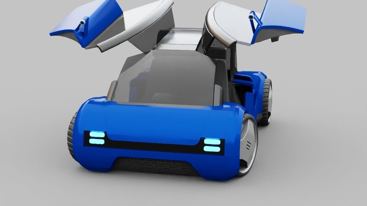 Futuristic city car rigged 3D model_19