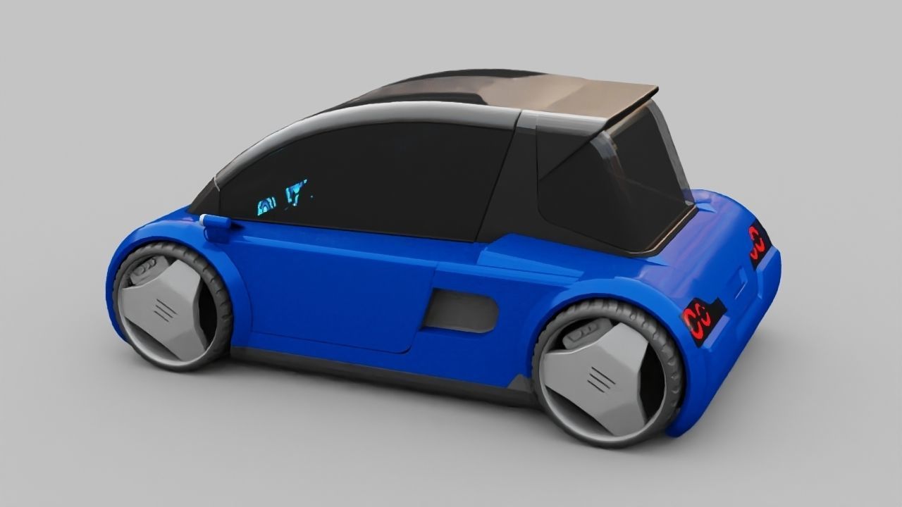 Futuristic city car rigged 3D model_13