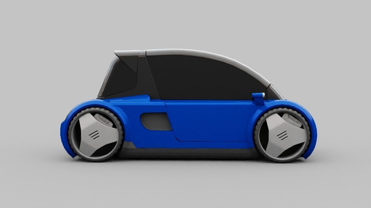 Futuristic city car rigged 3D model_25