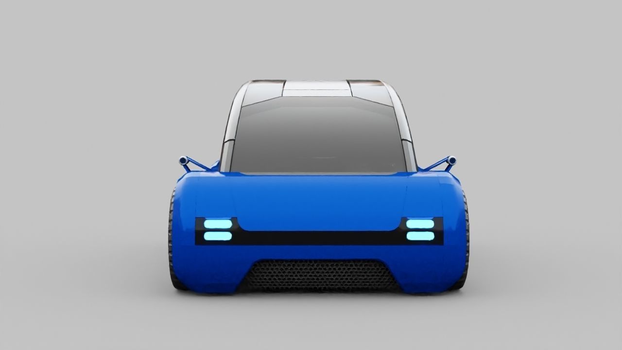 Futuristic city car rigged 3D model_26