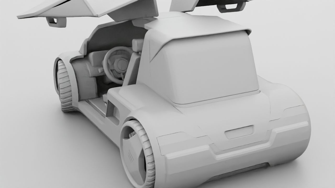 Futuristic city car rigged 3D model_40