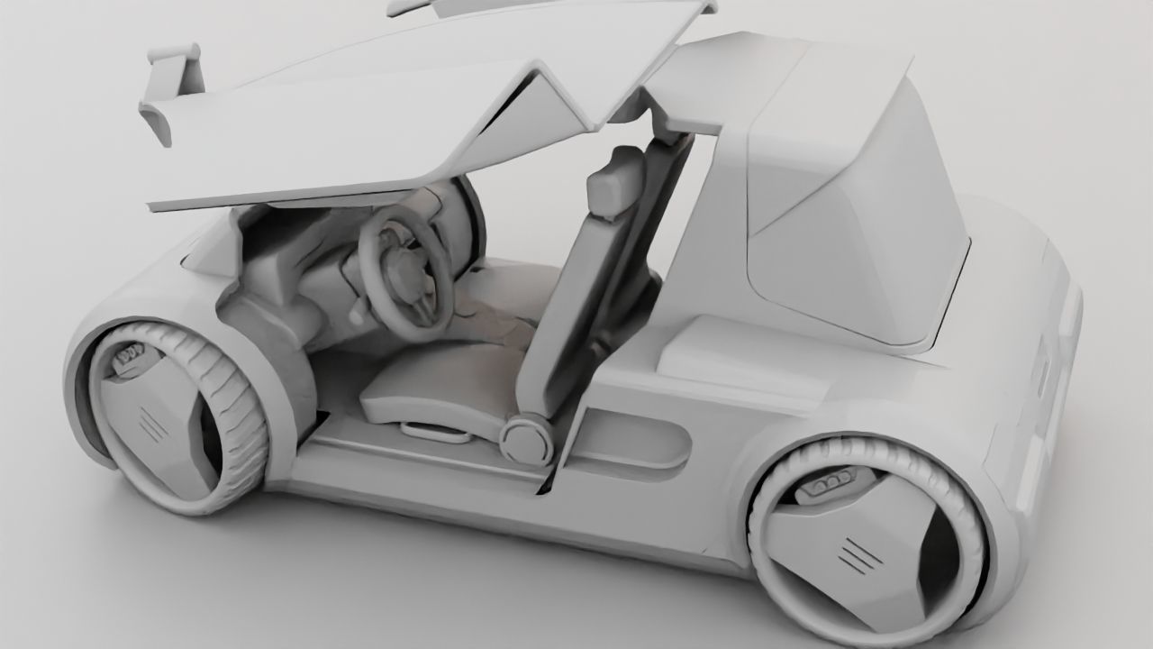 Futuristic city car rigged 3D model_38