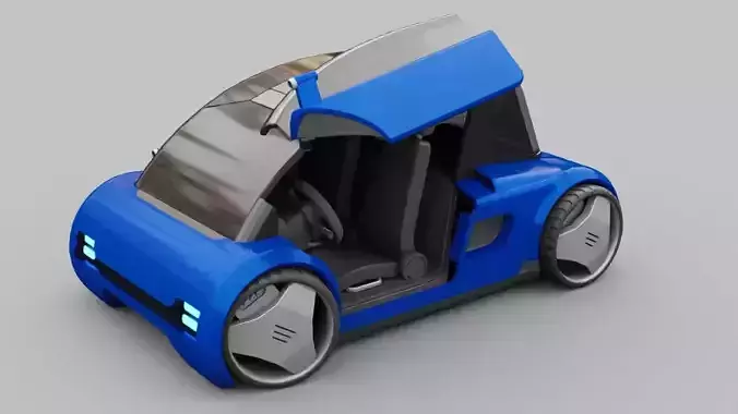 Futuristic city car rigged 3D model Futuristic city car rigged 3D model