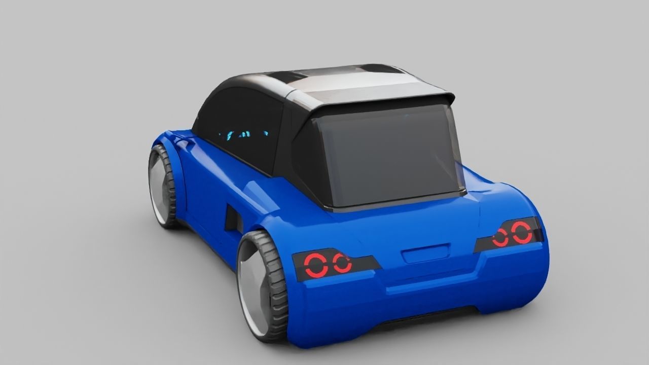 Futuristic city car rigged 3D model_10