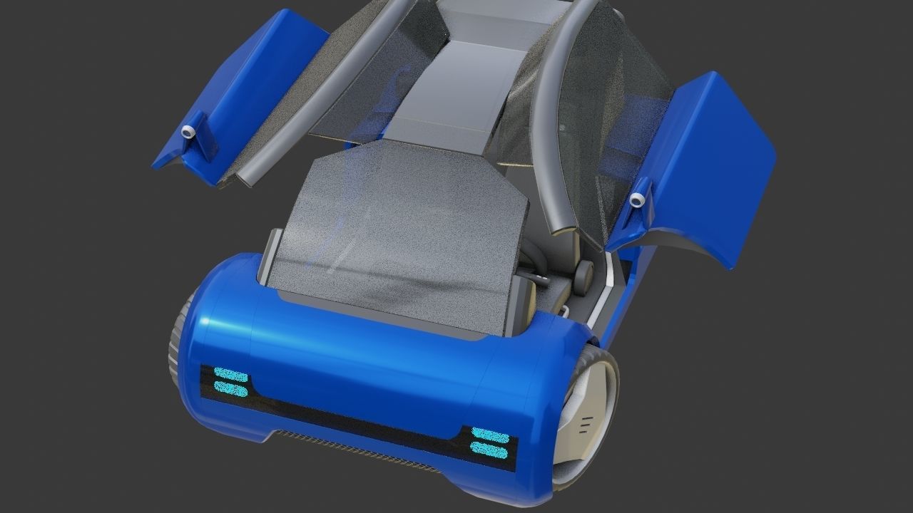 Futuristic city car rigged 3D model_34