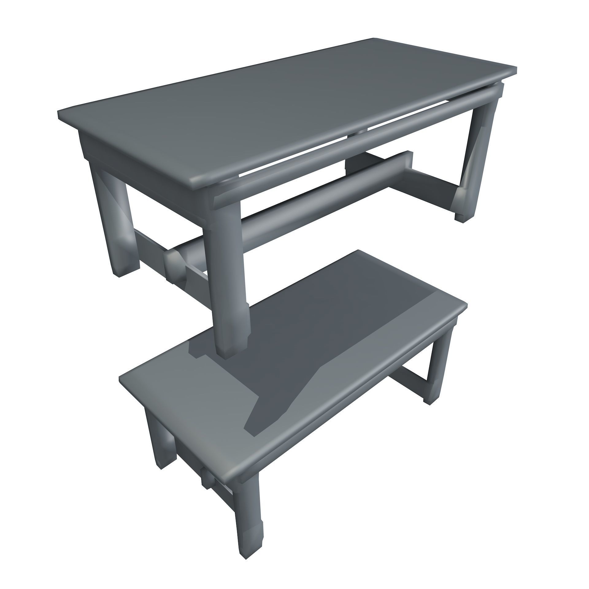 Old Vintage Wooden Table Game Ready Low Poly Low-poly 3D model_15