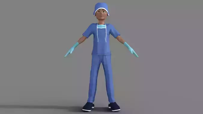 3D Cartoon Doctor Man
