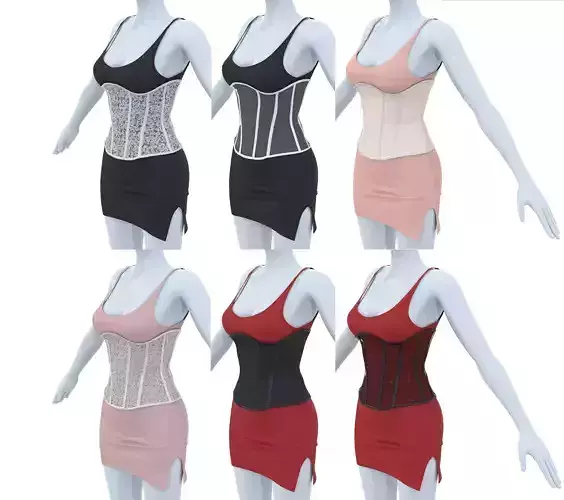 Dress with Lace Corset 