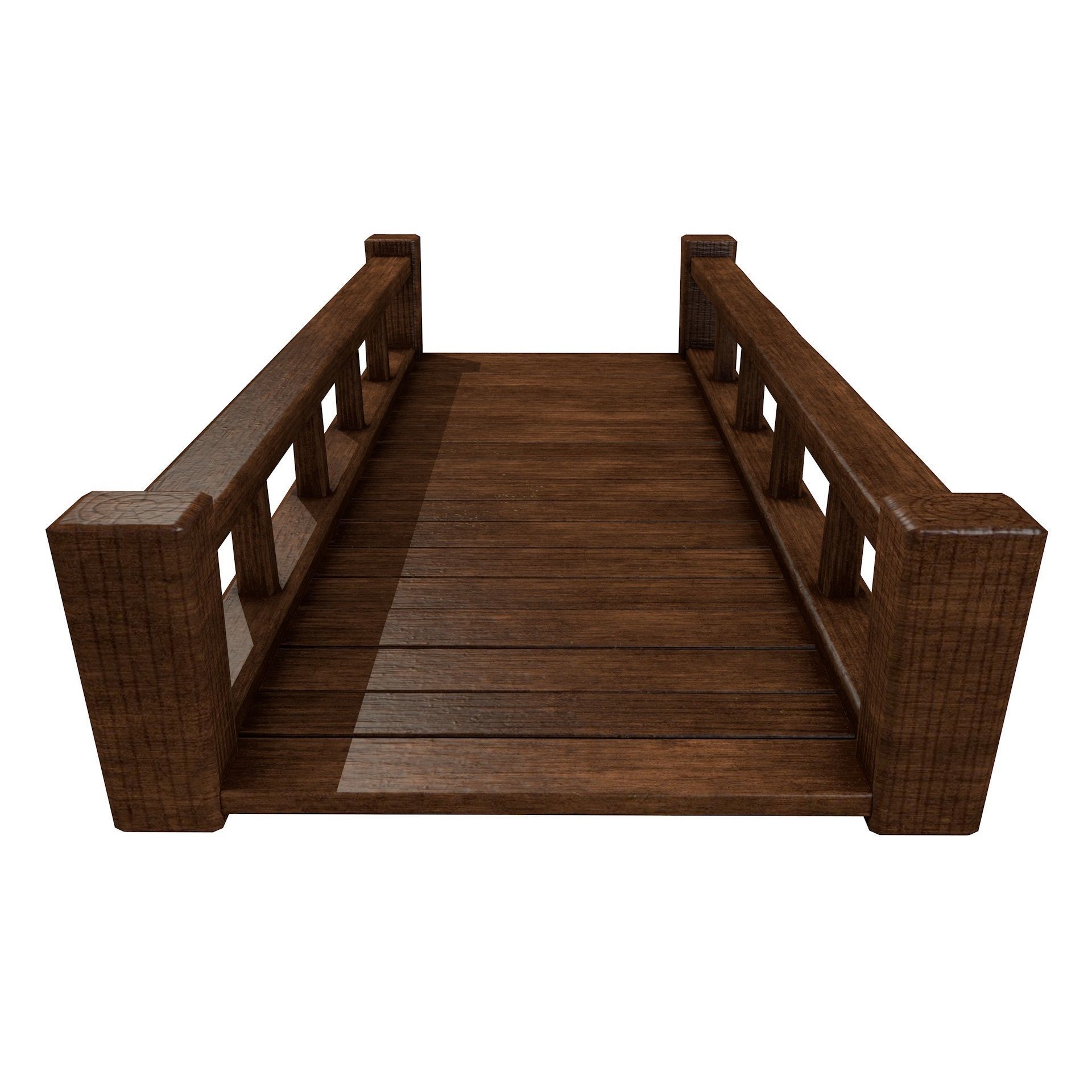 Fantasy Wooden Bridge Low-poly 3D model_3