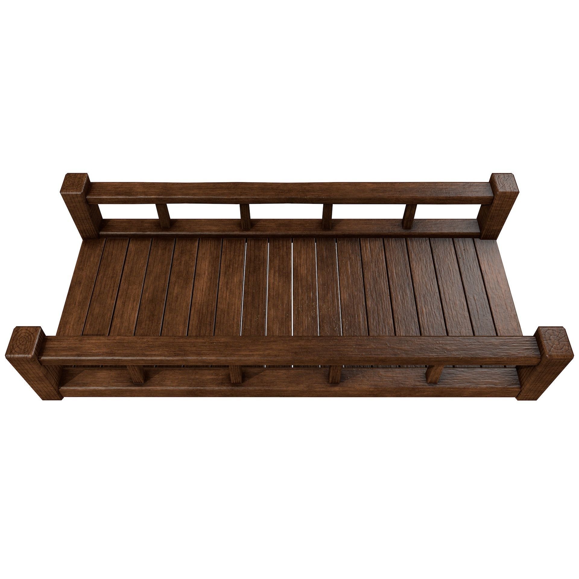 Fantasy Wooden Bridge Low-poly 3D model_5