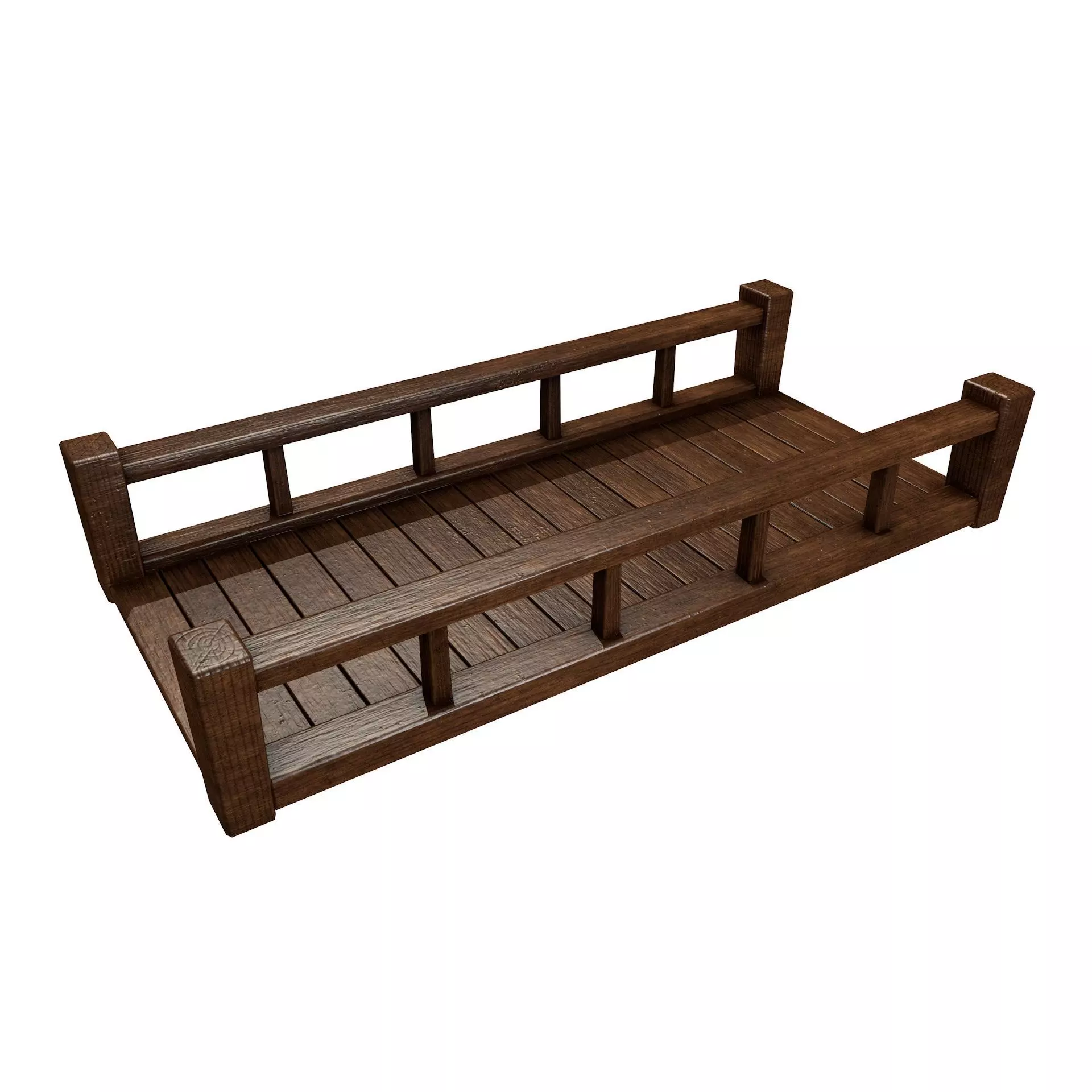 Fantasy Wooden Bridge Low-poly 3D model_0