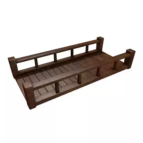 Fantasy Wooden Bridge Low-poly 3D model