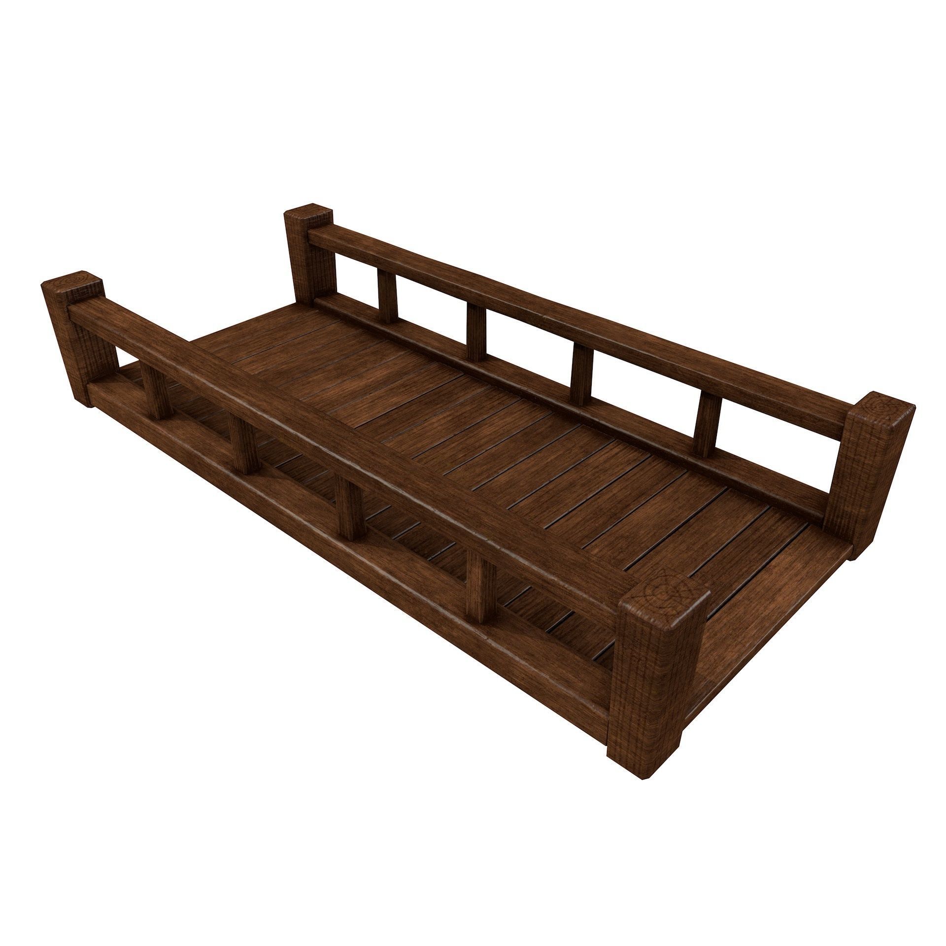 Fantasy Wooden Bridge Low-poly 3D model_6