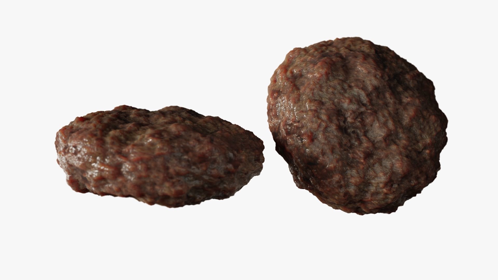 Hamburger Steak Low-poly 3D model_1