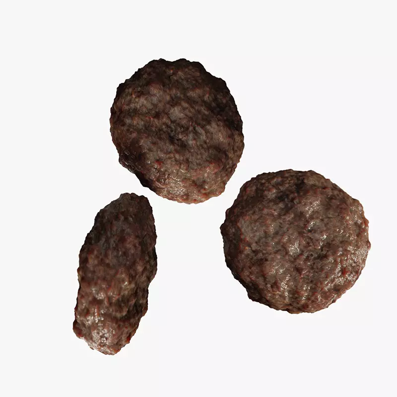 Hamburger Steak Low-poly 3D model_0