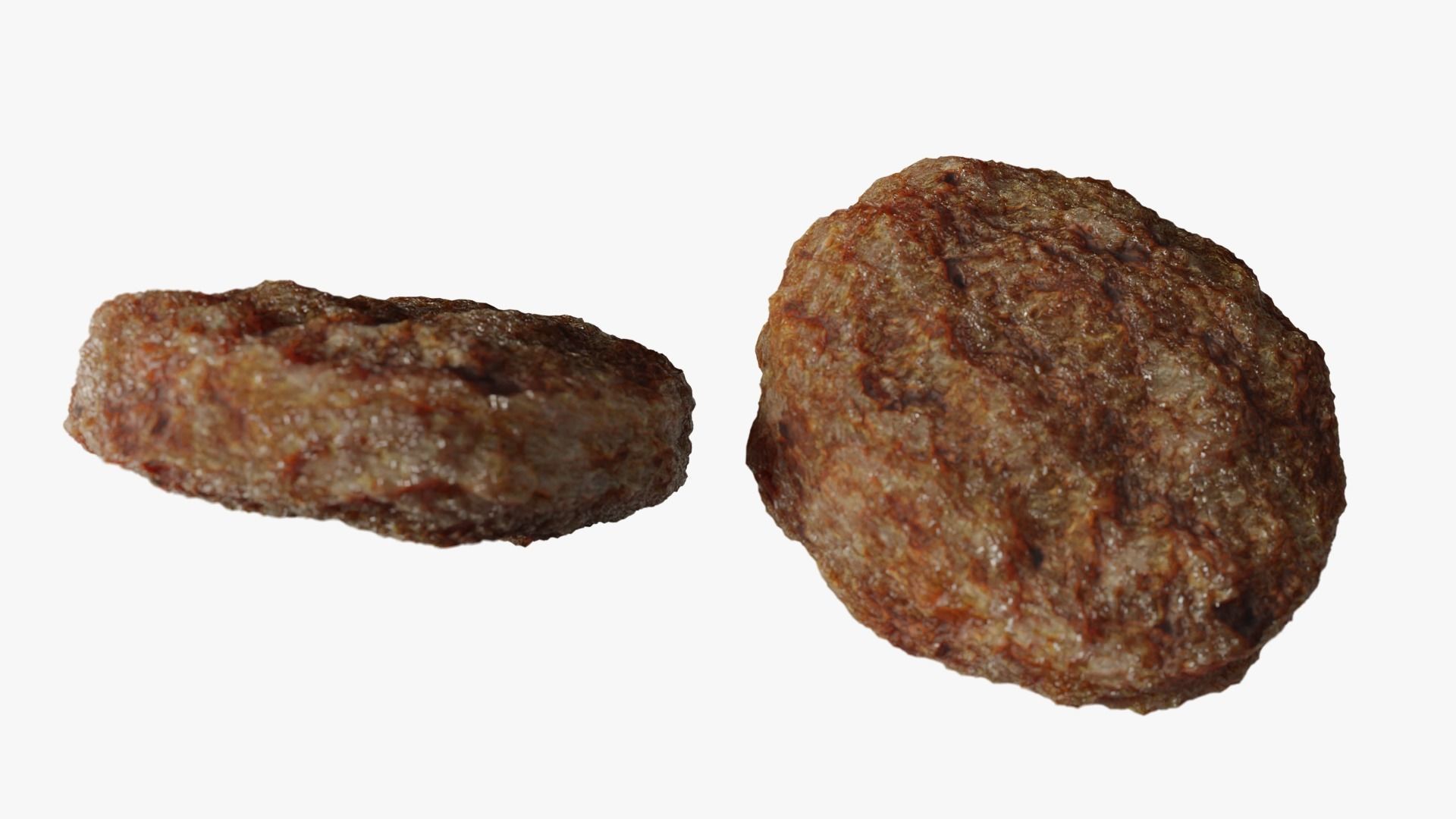 Hamburger Steak Low-poly 3D model_7