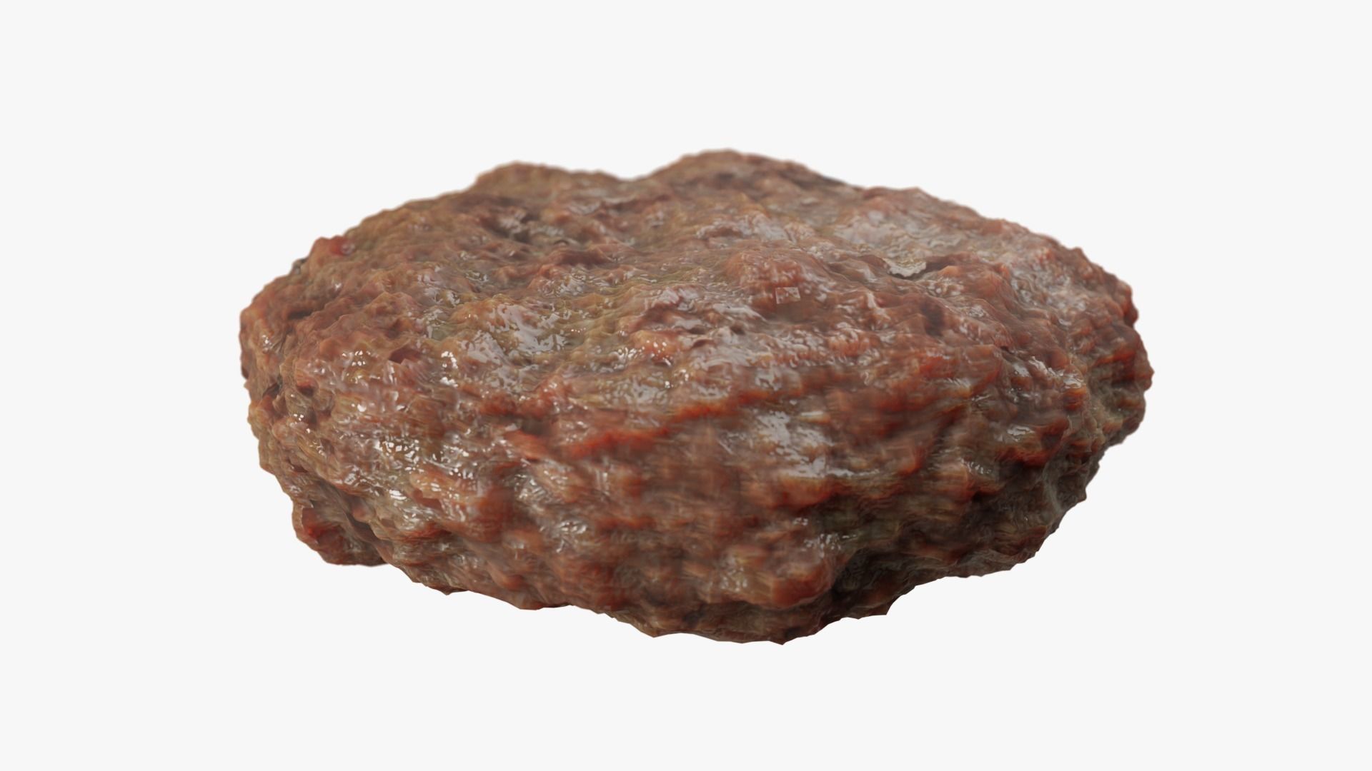 Hamburger Steak Low-poly 3D model_2
