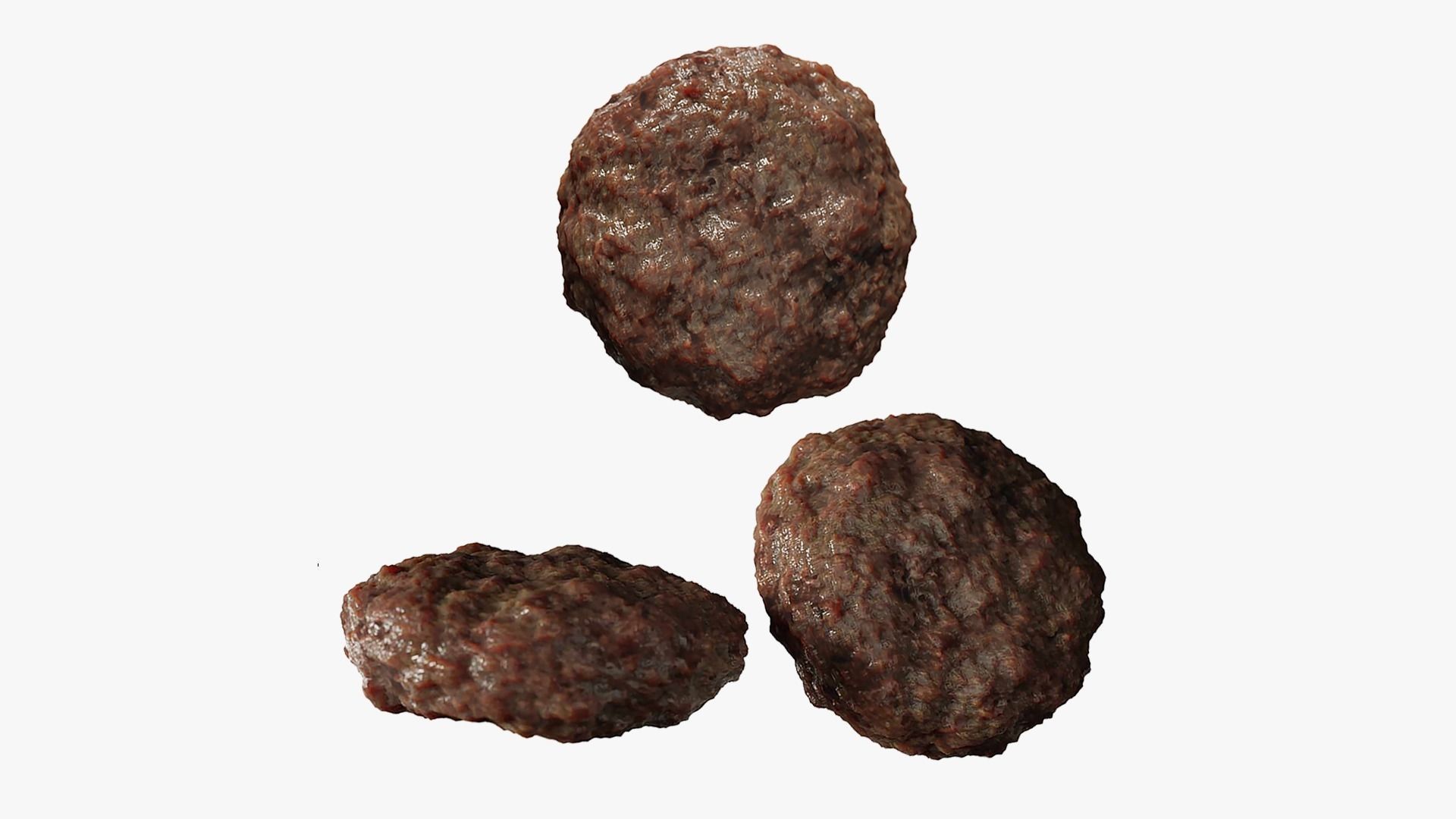 Hamburger Steak Low-poly 3D model_8