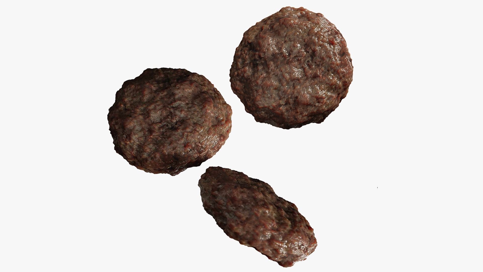 Hamburger Steak Low-poly 3D model_5