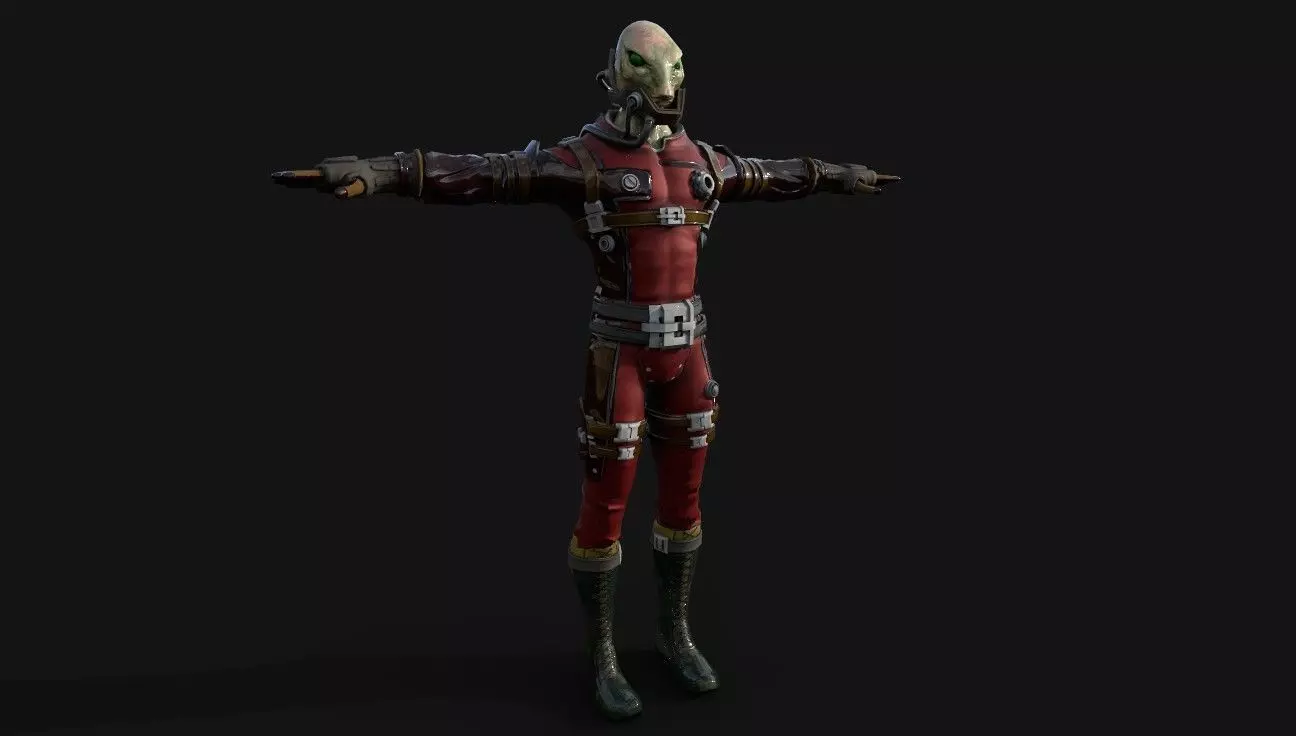 Alien NFT Model with all the source files and textures Low-poly 3D model_0